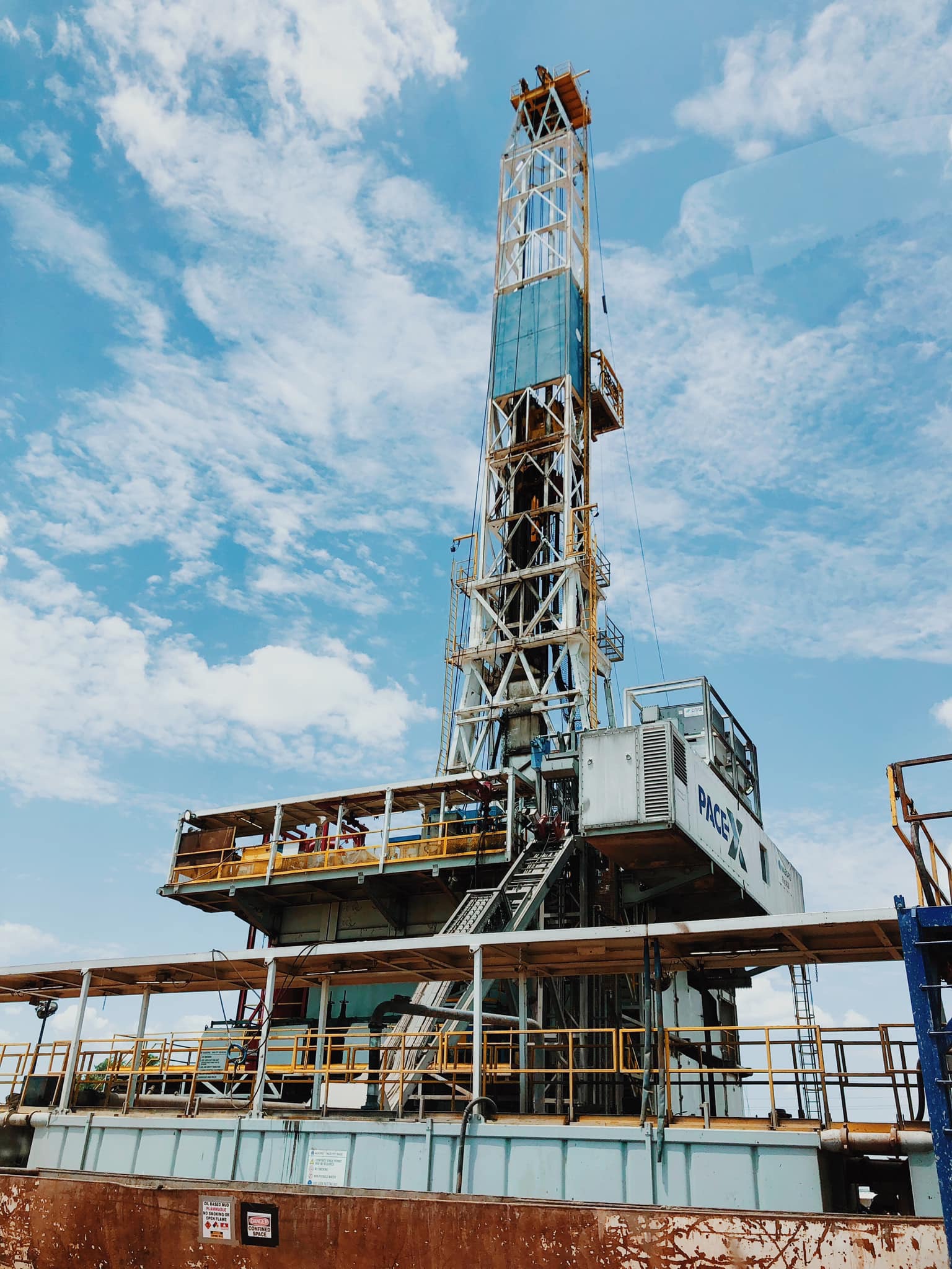 oil rig and a blue sky